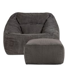 icon® Morgan Cord Lounge Chair Bean Bag & Footstool