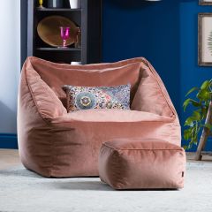 icon® Natalia Velvet Armchair Bean Bag & Footstool