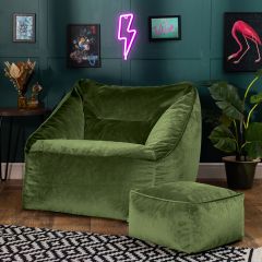 icon® Natalia Velvet Armchair Bean Bag & Footstool
