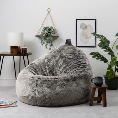 icon® Arctic Wolf Faux Fur Cocoon Bean Bag