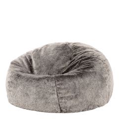 icon® Kenai Luxury Faux Fur Bean Bag, Arctic Wolf