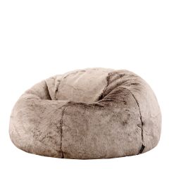 icon® Ottawa Faux Fur Bean Bag in mink white background