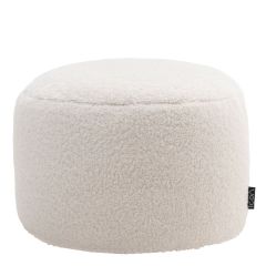 icon® Milano Fleece Round Footstool Bean Bag, Natural