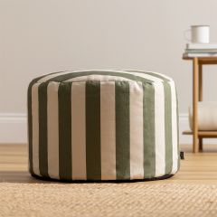 icon® Milano Stripe Woven Round Footstool, Olive Green