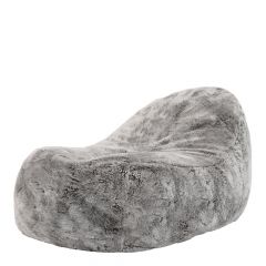 icon® Faux Fur Dream Lounger Bean Bag in grey with white background