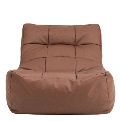 icon® Lorenzo Faux Leather Lounger Bean Bag in brown white background