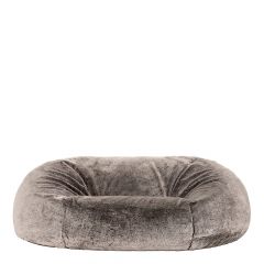 icon® Kenai Cloud Two-seater Faux Fur Bean Bag, Arctic Wolf with white background
