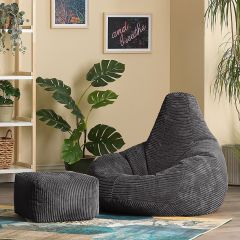 icon® Dalton Cord Bean Bag Recliner & Footstool