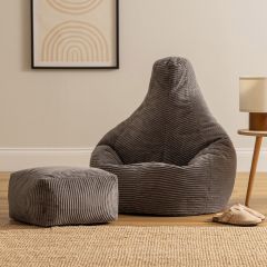 icon® Dalton Cord Bean Bag Recliner & Footstool
