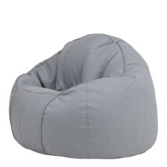 icon® Riviera Faux Leather Bean Bag Chair in grey white background