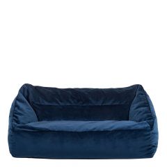 icon® Cecilia Velvet Loveseat Bean Bag, Navy