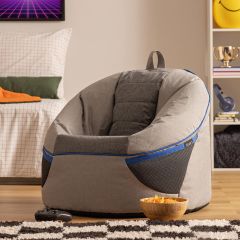 icon Alpha Kids Gaming Bean Bag Chair, Grey