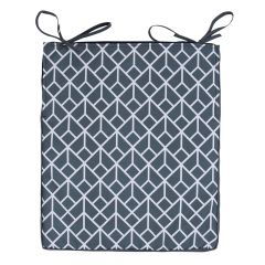 Veeva® Medium Square Geometric Print Seat Pad, Charcoal Grey
