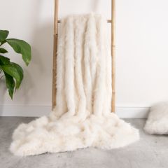 icon® Luxury Faux Fur Throw, Cream
