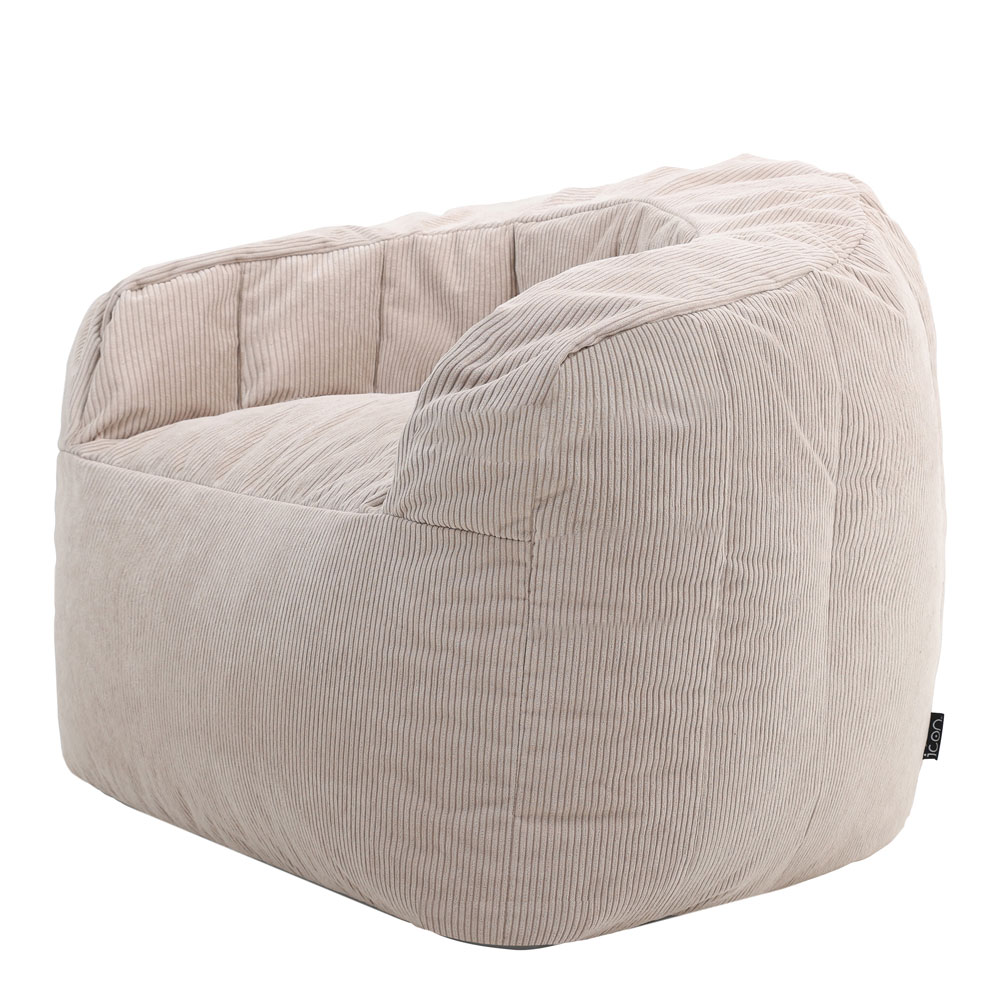 icon Clara Bean Bag Fine Cord Armchair Beanbag, Natural