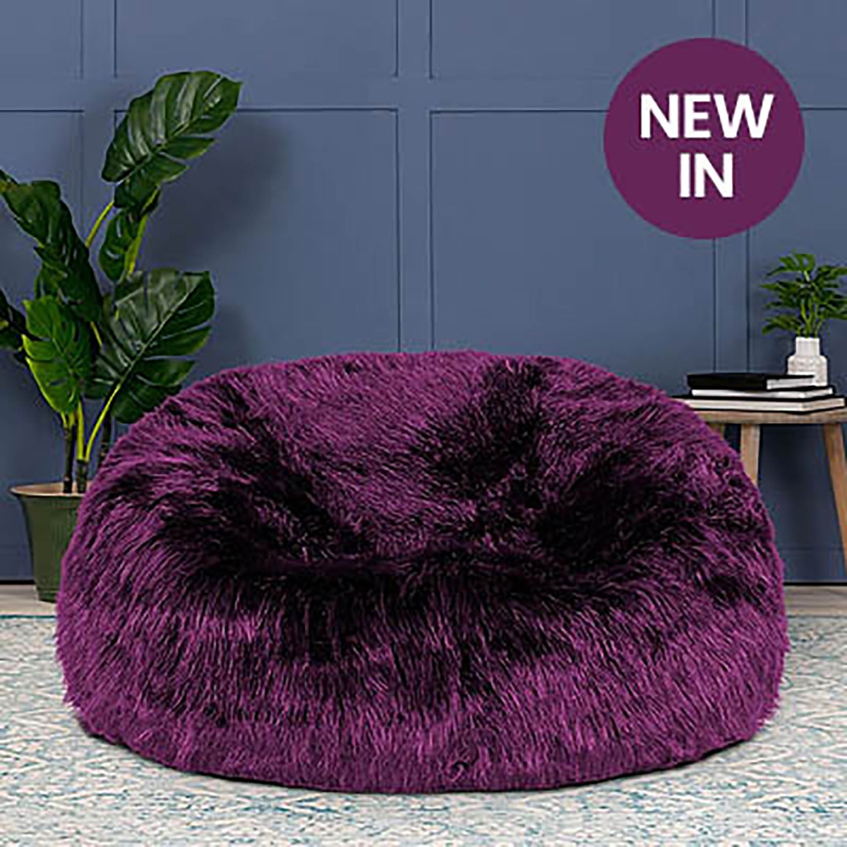 Purple Faux Fur Bean Bag