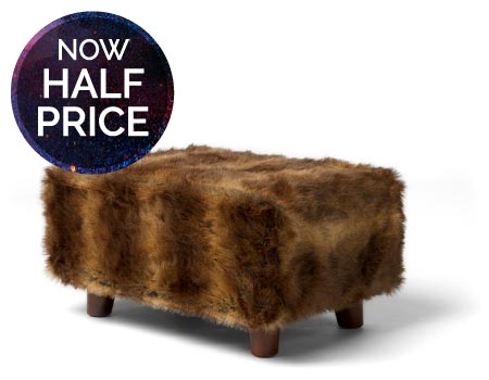 Brown Bear Faux Fur Footstool