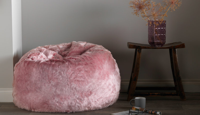 Cosy Pink Fur Bean Bag