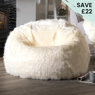 Soho Natural Faux Fur Bean Bag