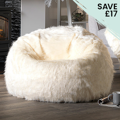 Soho Natural Faux Fur Bean Bag
