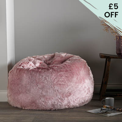 PinkFaux Fur Bean Bag